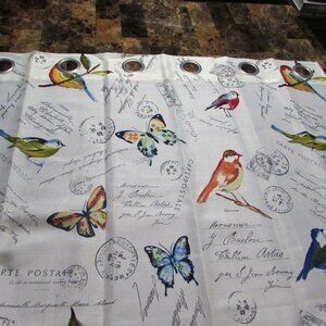 LIVING COLORS Window Curtains 2 Panels With Birds & Butterflies
